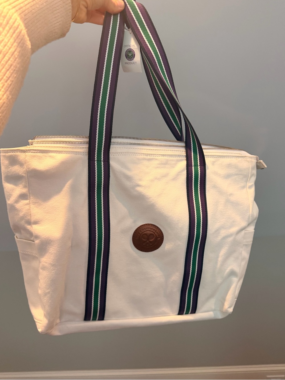 NWT Wimbledon Canvas Tote Bag with Striped Handles  🎾🎾